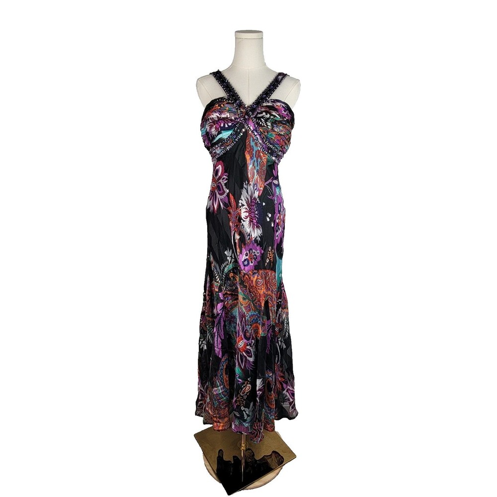 Ignite Evenings by Carol Lin Formal Evening Dress Beaded Sleeveless Green 10P